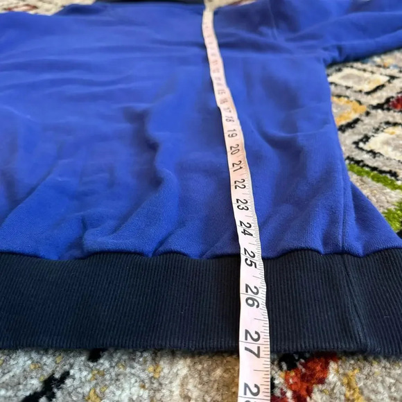 Escada Sport Men's Embroidered Sweatshirt Size M Blue Black Academia Collared - Picture 5 of 7